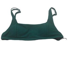 Shade And Shore Women's Size XL 16-18 Textured Square Neck Bralette Swim Green